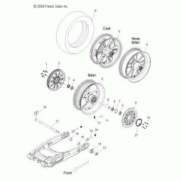 WHEELS, REAR - V10SD36/SC36/VB36 ALL OPTIONS (49VICWHEELRR10VN)
