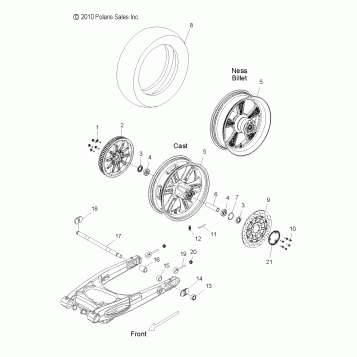WHEELS, REAR - V11SW36/SA36/AW36 ALL OPTIONS (49VICWHEELRR11VN)