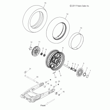 WHEELS, REAR, LACED - V15CW36 ALL OPTIONS (49VICWHEELRR12CRL)