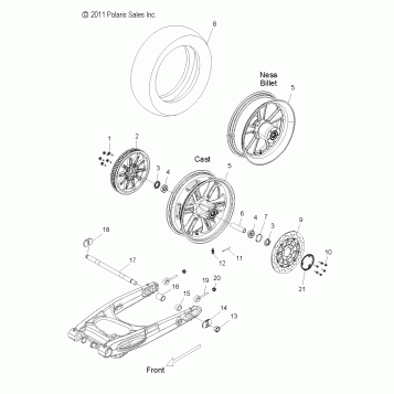 WHEELS, REAR - V12SW36/AW36 ALL OPTIONS (49VICWHEELRR12VN)