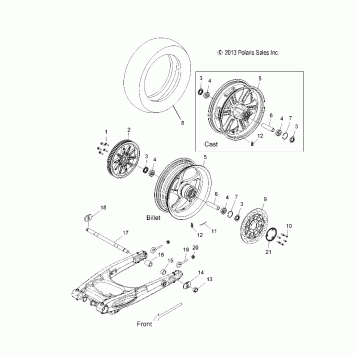 WHEELS, REAR - V14DA/DB/DW/TW/ZW36 ALL OPTIONS (49VICWHEELRR14CCT15)