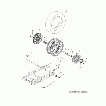 WHEELS, REAR - V15SW36 ALL OPTIONS (49VICWHEELRR14VN)