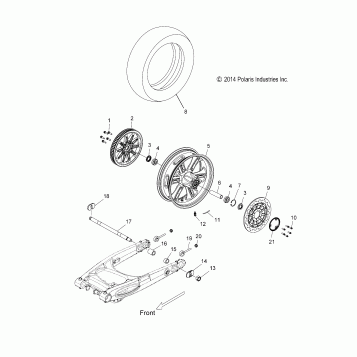 WHEELS, REAR, CAST - V15DB/DW/TW36 ALL OPTIONS (49VICWHEELRR15CC)