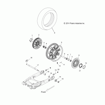 WHEELS, REAR - V16YW36/UW6 ALL OPTIONS (49VICWHEELRR15MAG)