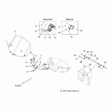 BODY, WINDSHIELD - V15SW36 ALL OPTIONS (49VICWINDSHIELD08VN)