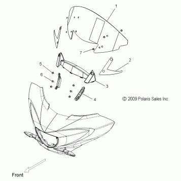BODY, WINDSHIELD FAIRING - V10DB36DA/EB36DA ALL OPTIONS (49VICWINDSHIELDMTG10CC)