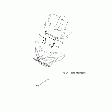 BODY, WINDSHIELD FAIRING - V16DA36 ALL OPTIONS (49VICWINDSHIELDMTG15CC8)