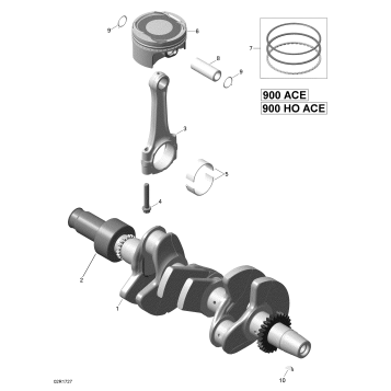 01- Crankshaft and Pistons - 900-900 HO ACE