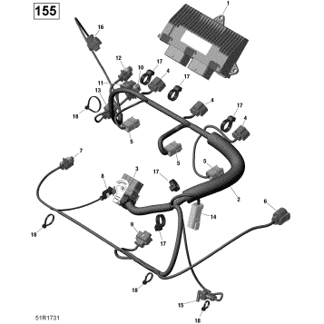 10- Engine Harness And Electronic Module - 130-155 Model Without Suspension