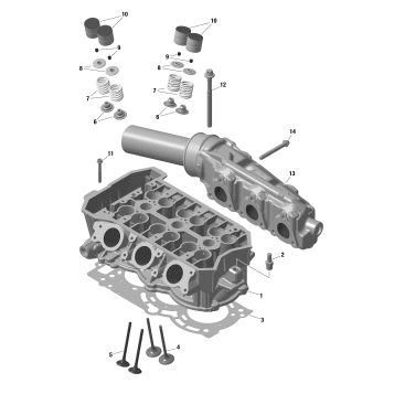 01- Rotax - Cylinder Head And Exhaust Manifold / Built from Nov 6 2020