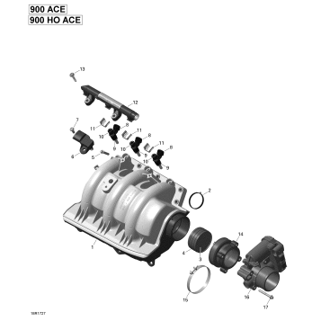 02- Air Intake Manifold and Throttle Body - 900-900 HO ACE