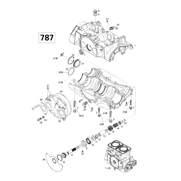 01- Crankcase, Rotary Valve (787)