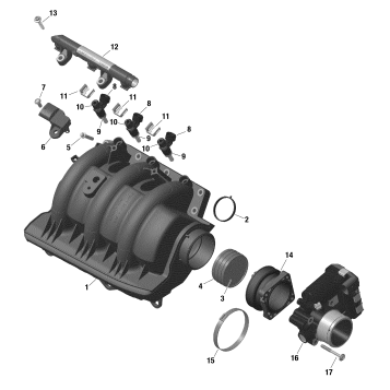 01- Rotax - Air Intake Manifold And Throttle Body / Built from Nov 6 2020