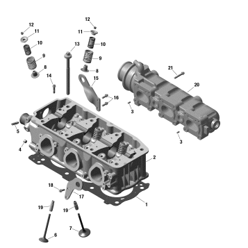 01- ROTAX - Cylinder Head - With Catalyst