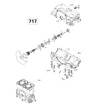 01- Crankcase, Rotary Valve (717)