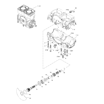 01- Crankcase, Rotary Valve