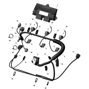 10- Engine Harness And Electronic Module 130HP Rental