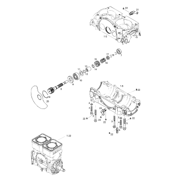 01- Crankcase, Rotary Valve