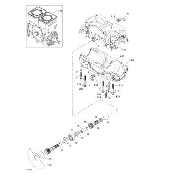 01- Crankcase, Rotary Valve