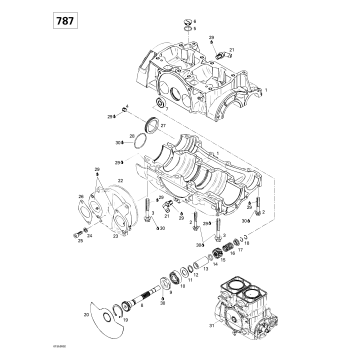 01- Crankcase, Rotary Valve (787)