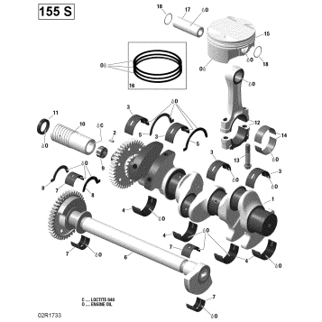 01- Crankshaft, Pistons And Balance Shaft - 155 Model With Suspension
