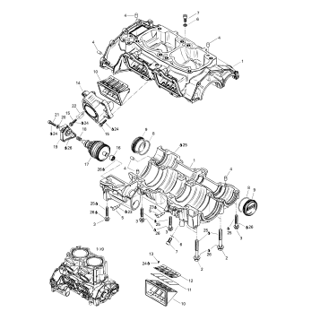 01- Crankcase, Rotary Valve
