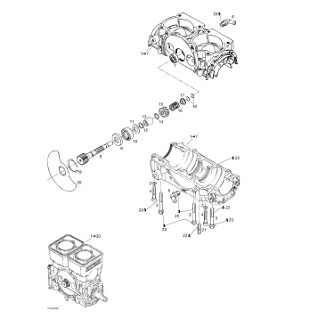 01- Crankcase, Rotary Valve