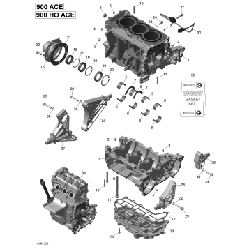 01- Engine Block - 900-900 HO ACE