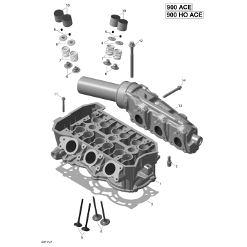 01- Cylinder Head - 900-900 HO ACE
