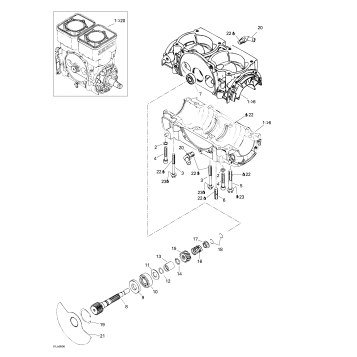 01- Crankcase, Rotary Valve
