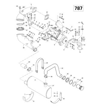 01- Engine Support And Muffler (787)