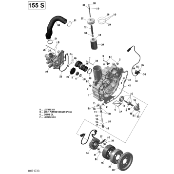 03- PTO Cover And Magneto - 155 Model With Suspension