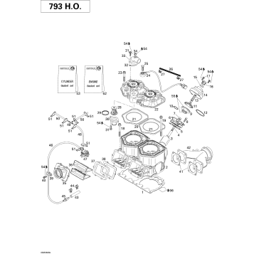 01- Cylinder, Exhaust Manifold And Reed Valve 793HO