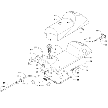 Gas Tank, Seat and Taillight
