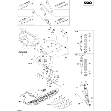 07- Front Suspension And Ski 550X