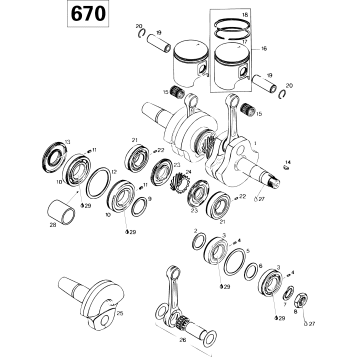 01- Crankshaft And Pistons 670SE
