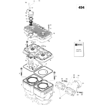 01- Cylinder And Exhaust Manifold 494