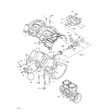 01- Crankcase, Water Pump And Oil Pump