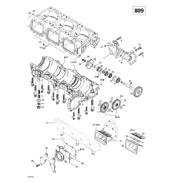 01- Crankcase, Reed Valve, Water Pump
