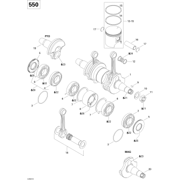 01- Crankshaft And Pistons 550