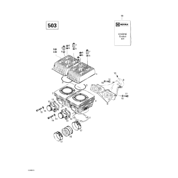 01- Cylinder, Exhaust Manifold (503)