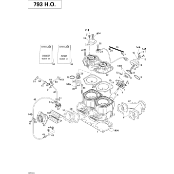01- Cylinder, Exhaust Manifold And Reed Valve 793HO