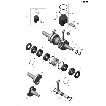 01- Engine - Crankshaft and Pistons - 550F
