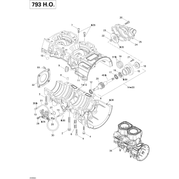 01- Crankcase, Water Pump And Oil Pump
