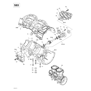 01- Crankcase, Water Pump And Oil Pump