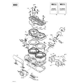 01- Cylinder, Exhaust Manifold, Reed Valve 2