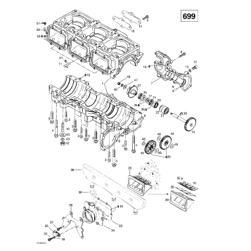 01- Crankcase, Reed Valve, Water Pump