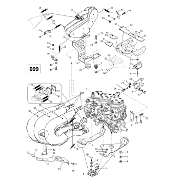 01- Engine Support And Muffler (699)