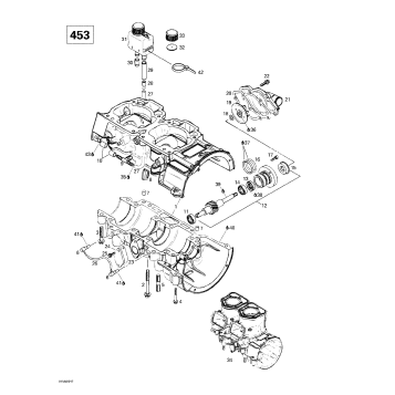 01- Crankcase, Water Pump (453)