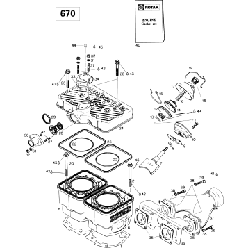 01- Cylinder And Exhaust Manifold 670SE